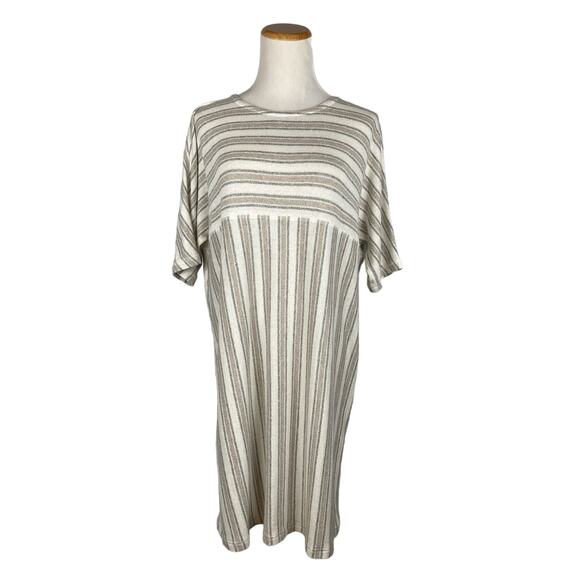 Billy Reid Striped Linen Blend Dress Size XS Beige Quiet Luxury Beach Coastal - Picture 1 of 9